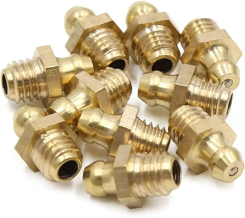 1/4-28 SAE-LT Copper Taper Thread Grease Zerk Nipple Fitting Straight