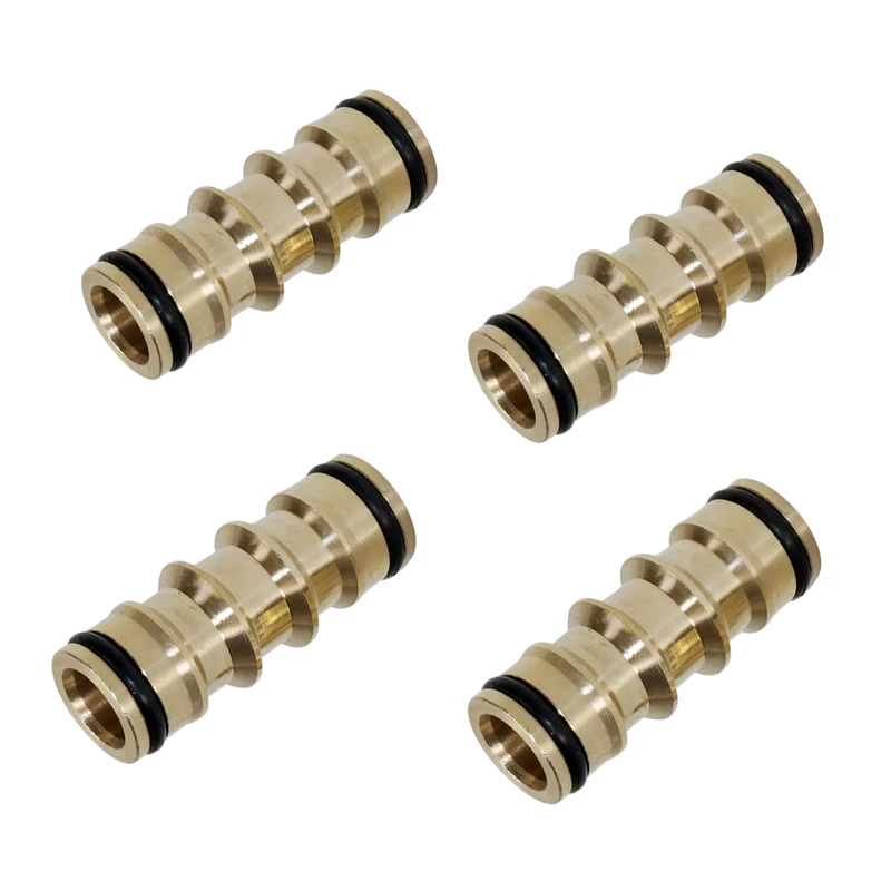 100Pcs 16mm Nipple Quick Connector Copper Alloy Garden Irrigation Hose Fittings for Water Pipe Extension Coupling Joints