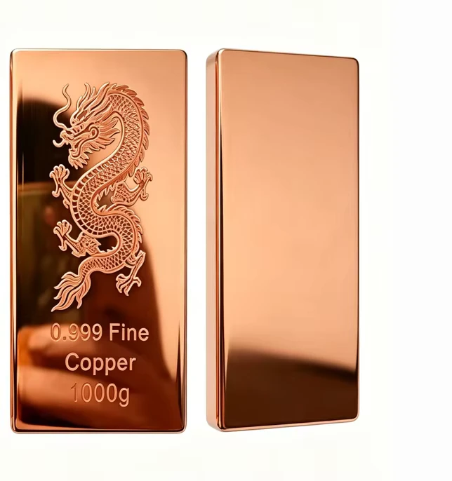 10OZ 5OZ 1KG 99.9% Pure Copper Bullion Bar High Purity Custom Copper Bar for Welding Bending Cutting Hexagon Shape Oxygen Free