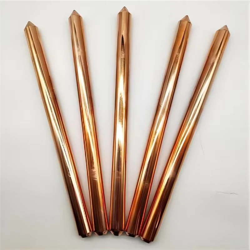14.2mm 16mm 17,2mm 20mm Diameter Copper Plating Layer 254 Micrometers Clad Steel Earth Grounding Rod Copper Bonded Earth Rod