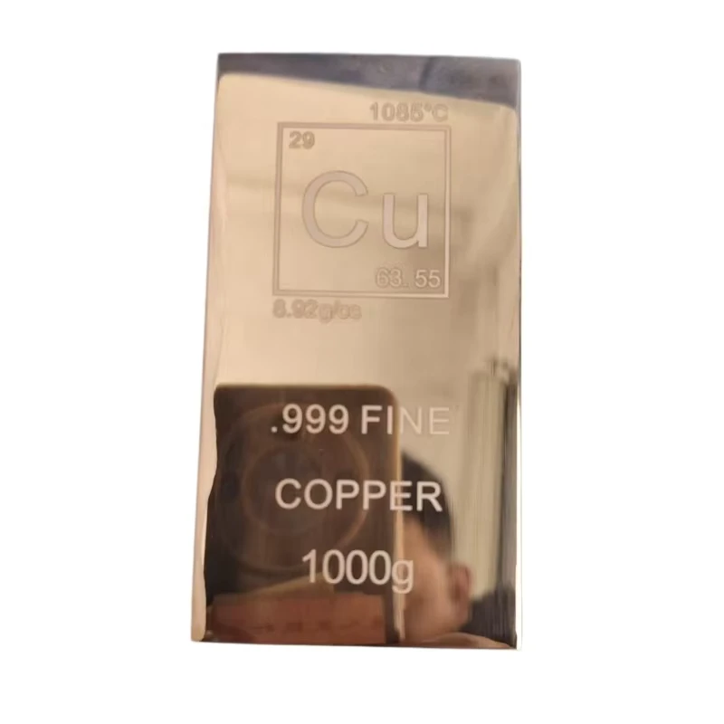 1kg 500g Customized Copper Ingot Copper 99.9% Fine Bullion