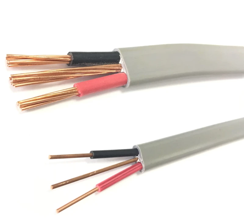 2 Core 3 Core Parallel Flat Line PVC Insulated BVVB 99.99% Copper Electric Wires and Cable Roll Custom Length