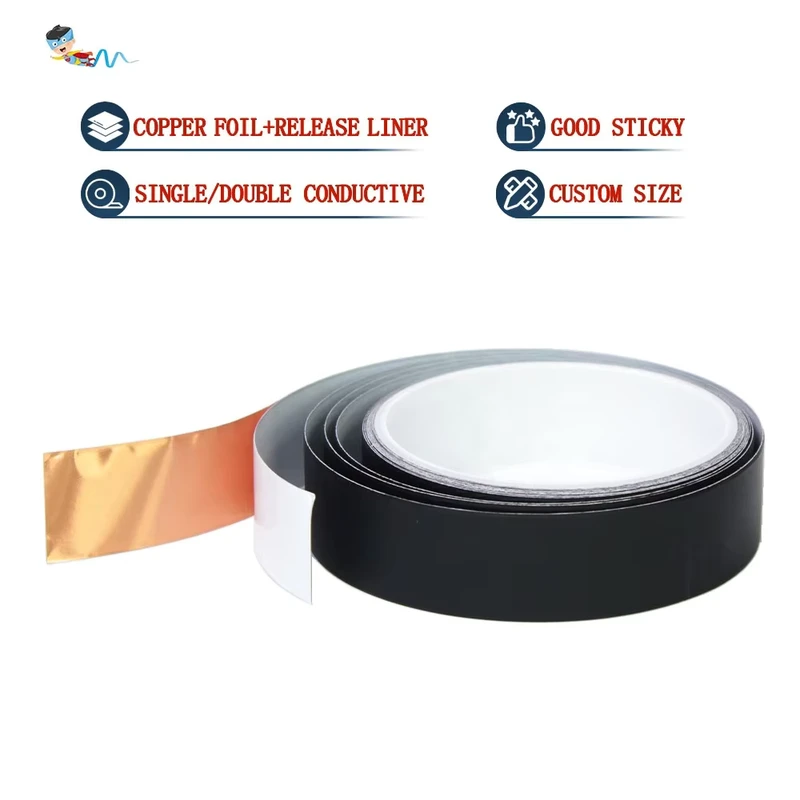 2 Heat Resistant Conductive EMI Shielding Graphene Nano Carbon Copper Foil Self Adhesive Tape