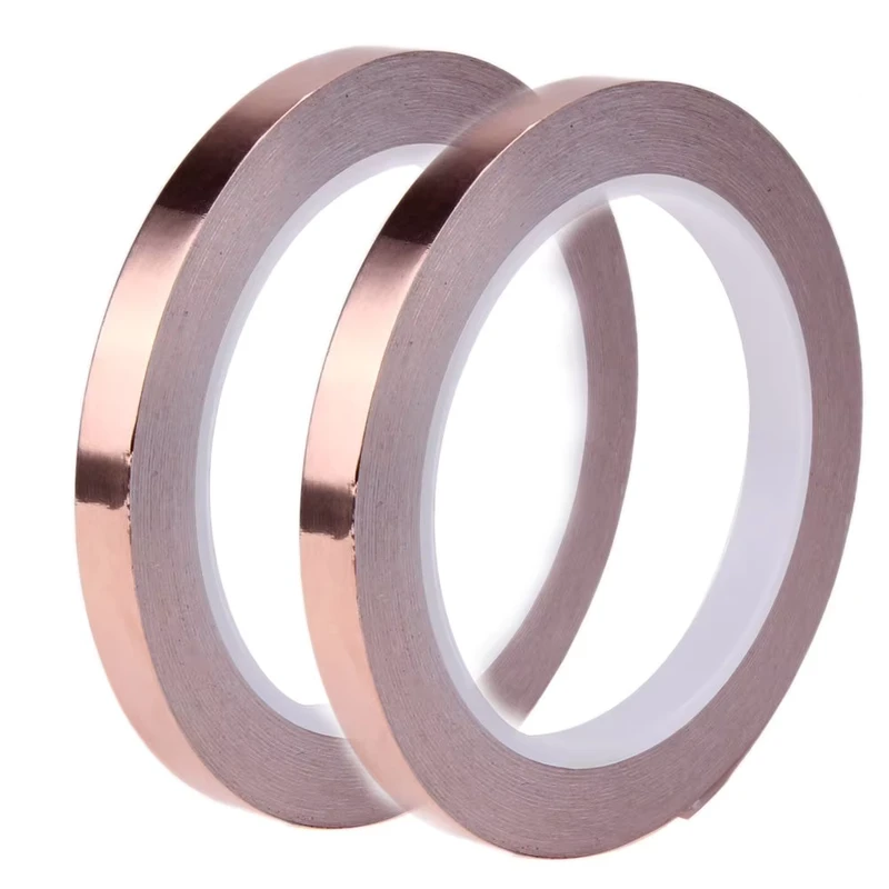 2 Pack Copper Foil Tape 0.5 Inch X 33 FT Double Sided Conductive Copper Tape with Adhesive for EMI Shielding Slug Repellent