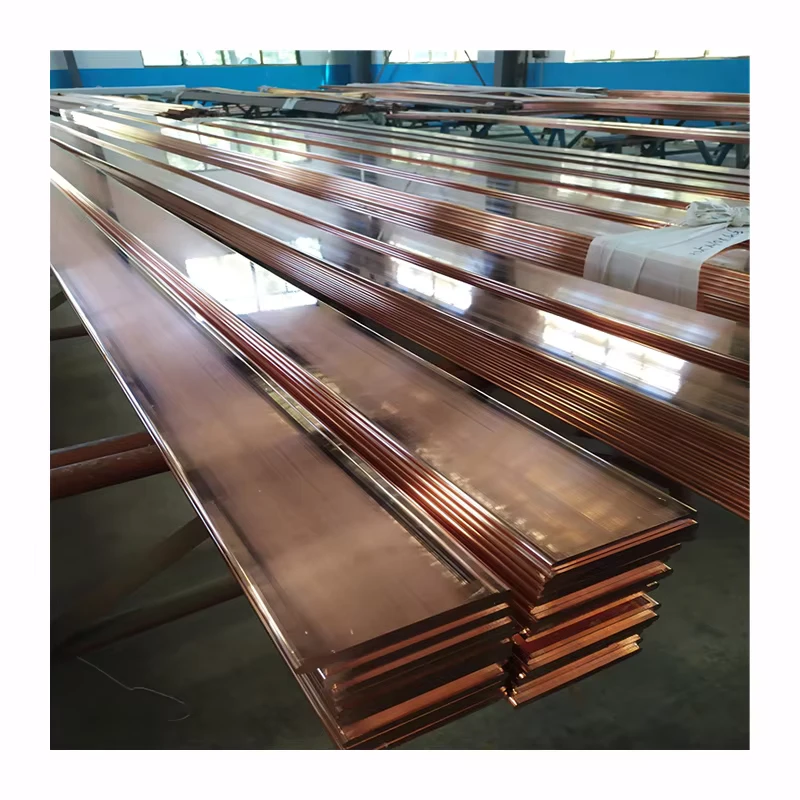 25 x 5 mm Tinned Plated Red Copper Busbars with Welding and Bending Services for Industrial Use