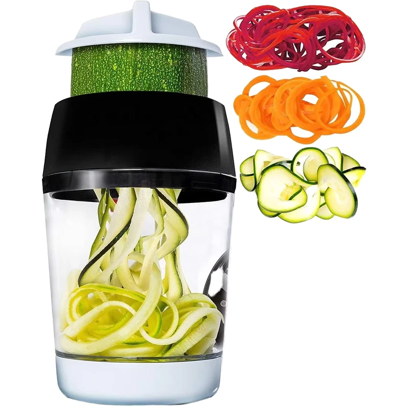 3 in 1 Adjustable Stainless Steel Vegetable Spiralizer Fruit and Vegetable Tools for Easy Slicing Durable Metal Tool
