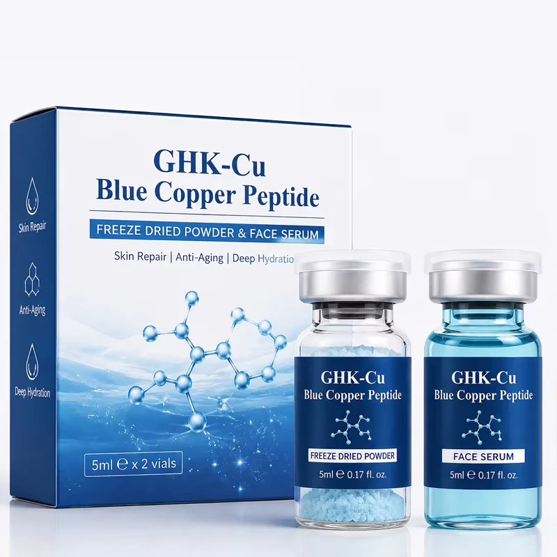 5ml GHK Cu Blue Copper Peptide Freeze Dried Powder Skin Essence Acne Treatment Skin Repair Anti aging Peptide Powder