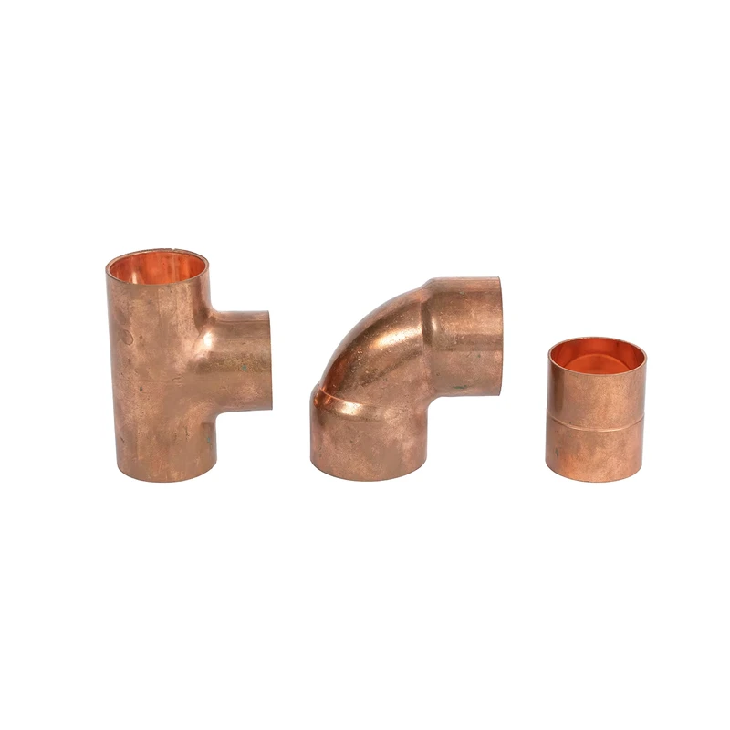All Type Pure Copper Pipe Fitting Welding Brazing Copper Elbow Tee Connector Casting Air Conditioner Refrigerator Refrigeration