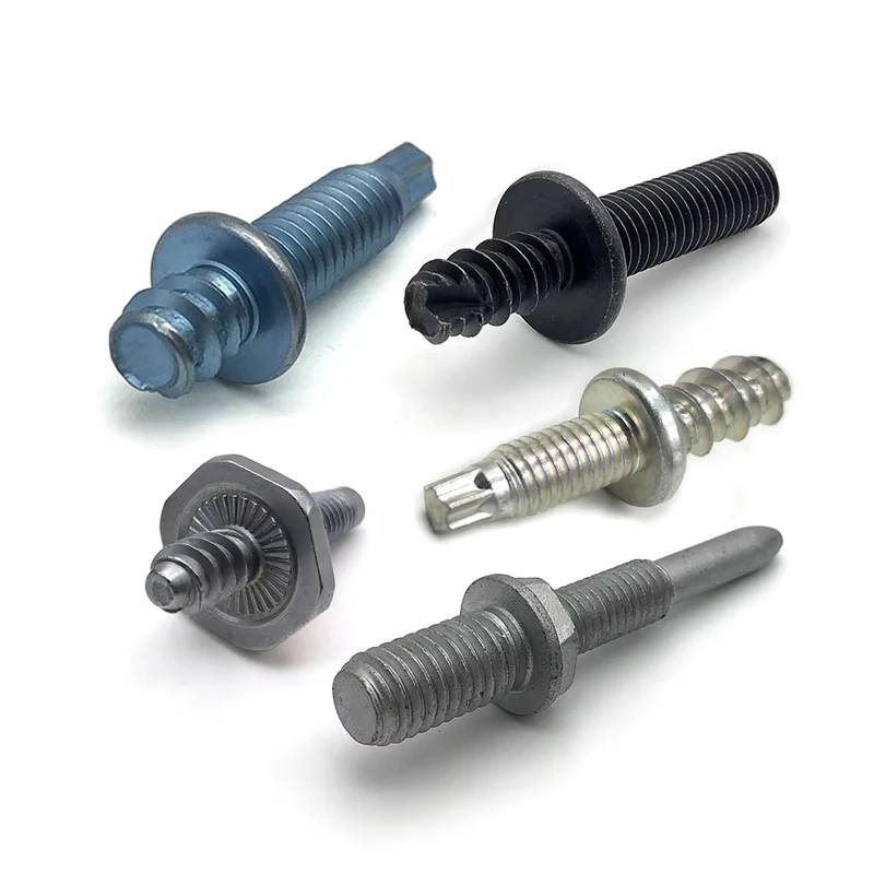 Auto Parts Headlight Fixing Carbon Steel Silver Blue Black Dacro Stud Screws Anti-Corrosion Double Endd Bolts and Nuts