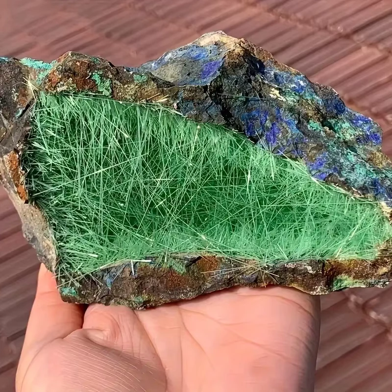 Blue Copper Ore Specimen with Green/Blue Goethite Home Decor & Unique Gift for Holidays