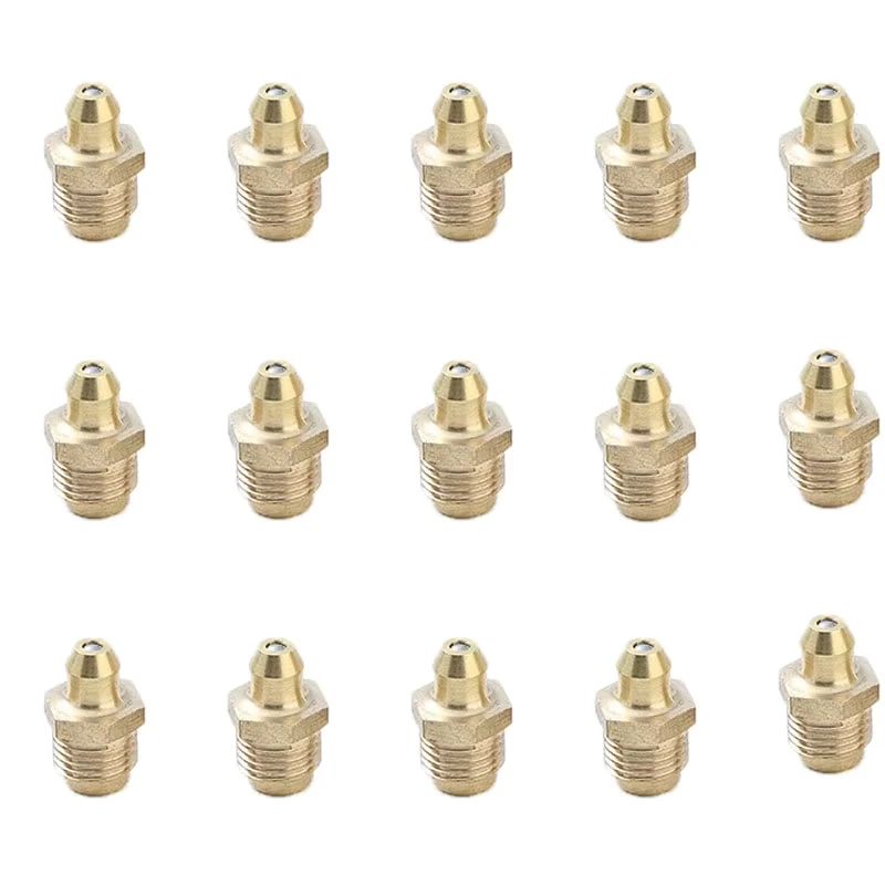 Brass Nickel Plated Straight M10*1.5 M8*1.25 3 8 1 2 Grease Nipples