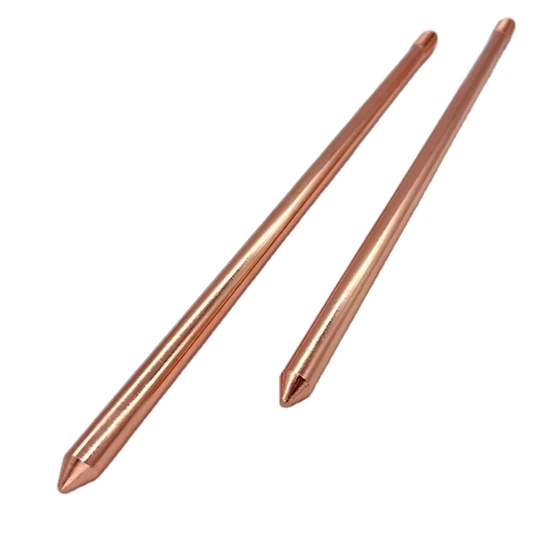 China Manufacturer Competitive Price Copper Ground Rod 0.25mm Copper Coating Thickness Copper Bonded Steel Earth Rod