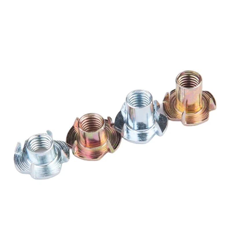 Cold Zinc Plated Forging Carbon Steel Four Claws DIN1624 Furniture Four Prongs T Nuts