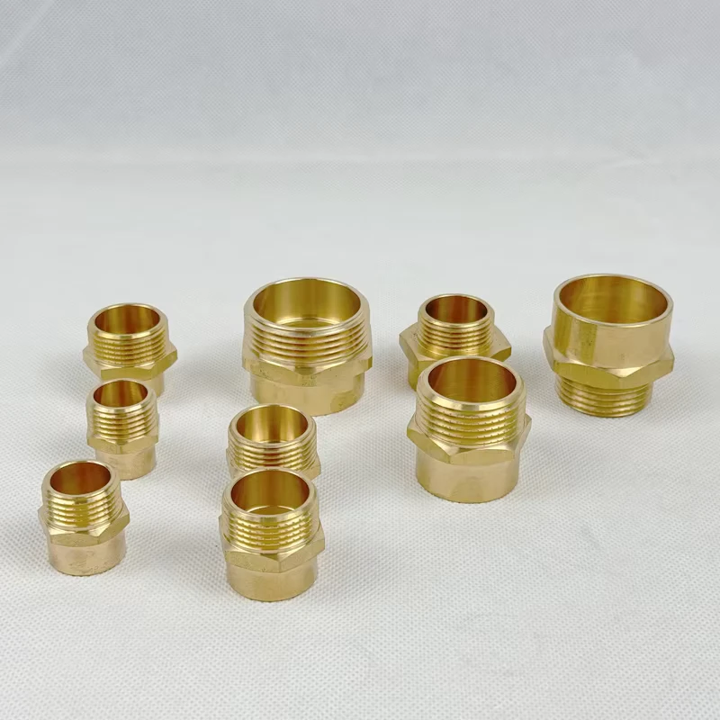 Custom Brass Female Thread Nipple Fitting Smooth Multistral Tube Quick Coupling PEX Plumbing Copper Head Plug Press Compression