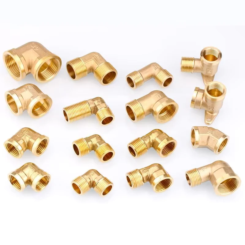 Custom Forged Female Copper 4 6 Point Elbow Bend Right Angle 45 90 Degree Brass Bushing Water Pipe Fitting Inner Outer Head