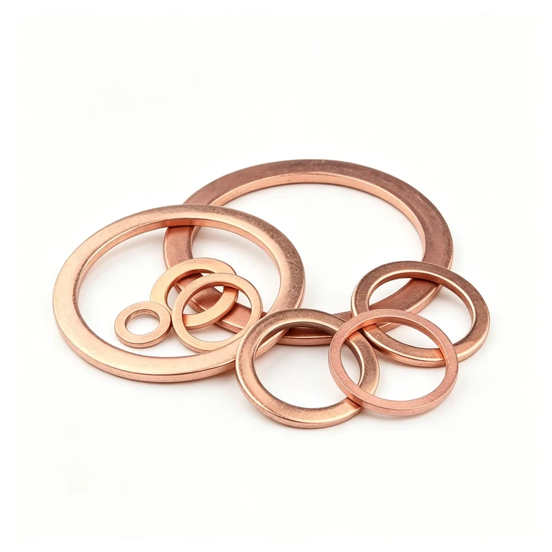 Custom High Pressure Car Copper Shim Washer M6 M8 M10 M12 M14 M16 M18 M20 Red Copper Metric Sealing Washers Flat Washers