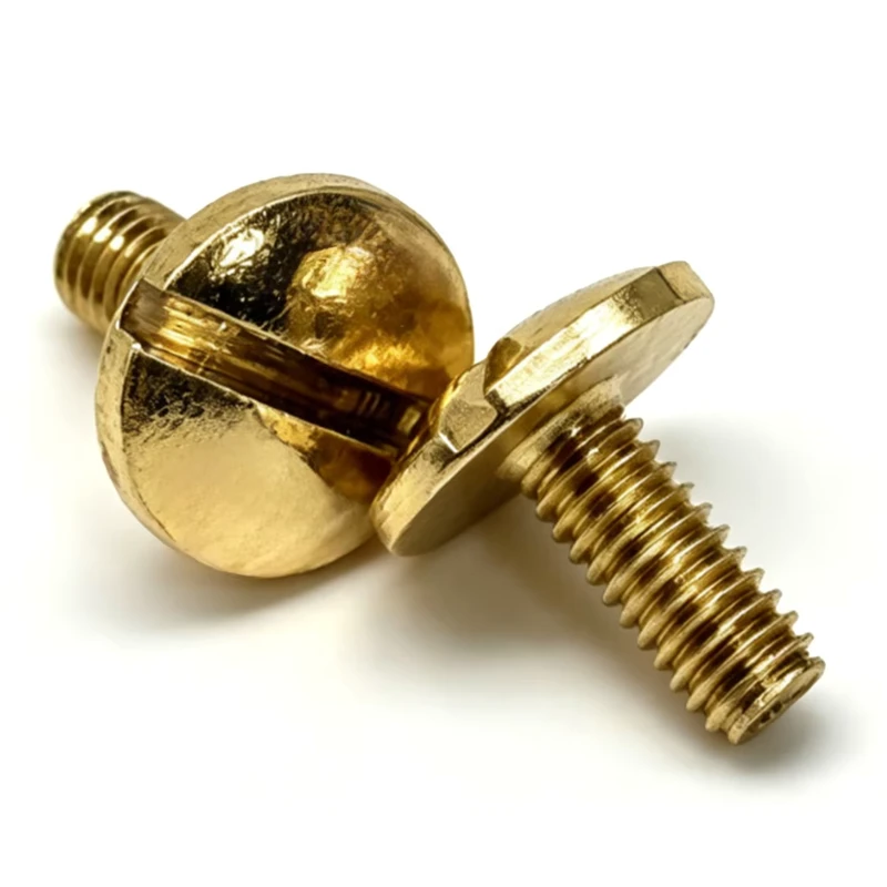 Custom Length Copper Slotted Pan Head Screw Leather Bag Hardware Fixing Accessory