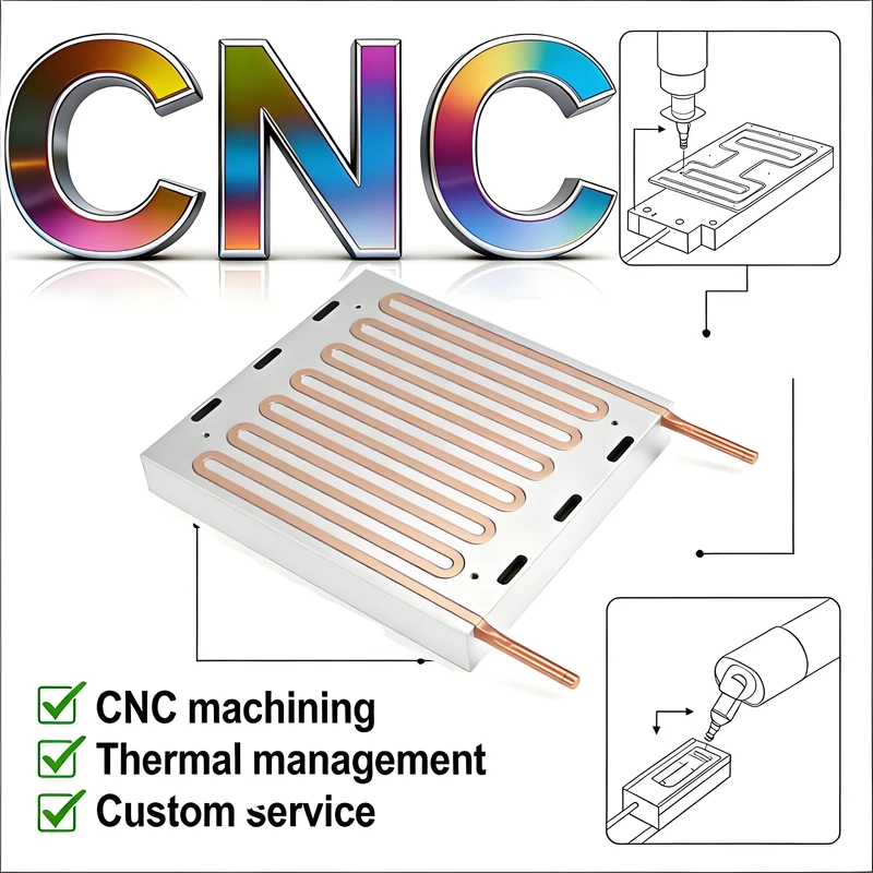 Custom Precision Fluid Channels Cold Plate Tube Medical Equipment Cooling System CNC Machining Aluminum Water Cooling Plate