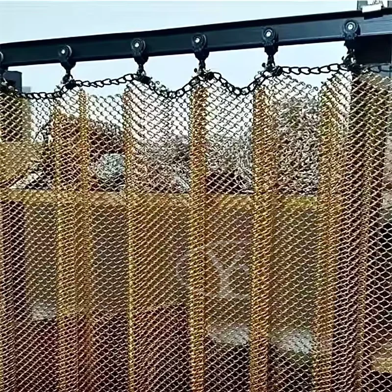 Customizable decorative metal mesh room divider decorative interior mesh drapery