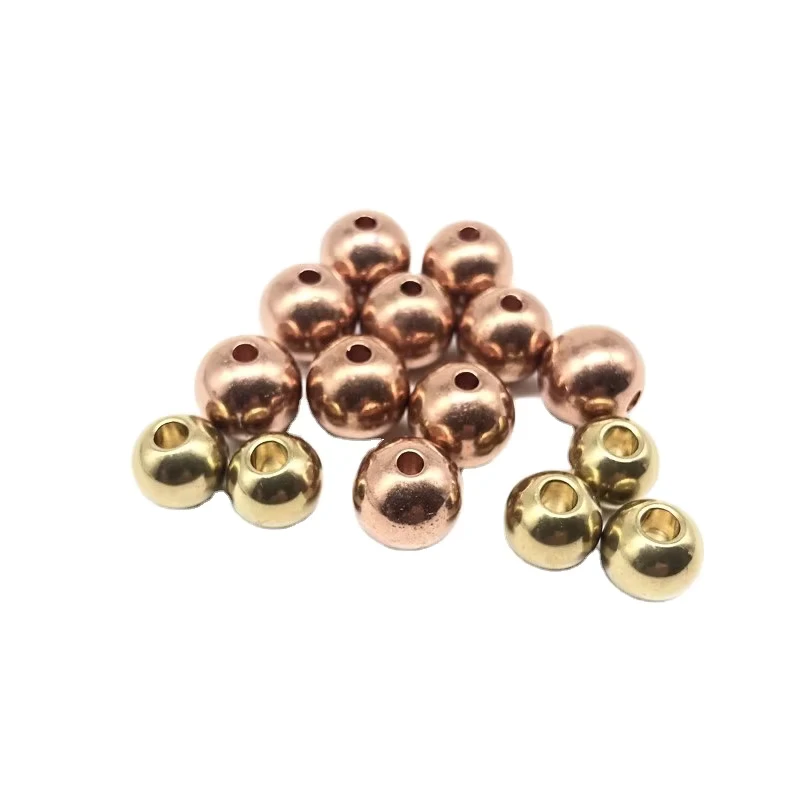 Drill Hole Thread Sphere Drill Hole Thread Bead Solid Copper Ball With Drill Hole And Thread