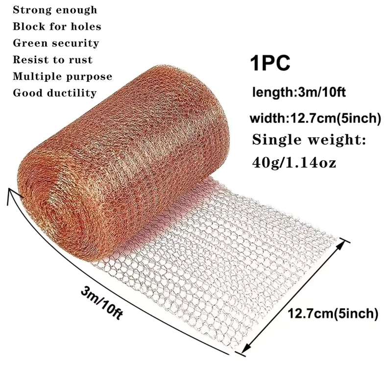 Durable Corrosion Resistant Copper Mesh Barrier for Household Garden Against Mice Bats Birds Snails Insects in Stock