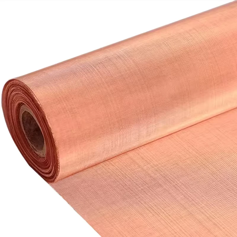 EMF RF Shielding Pure Copper Wire Mesh Filter 99.95% Pure Red Copper Wire Mesh 200 350 Mesh
