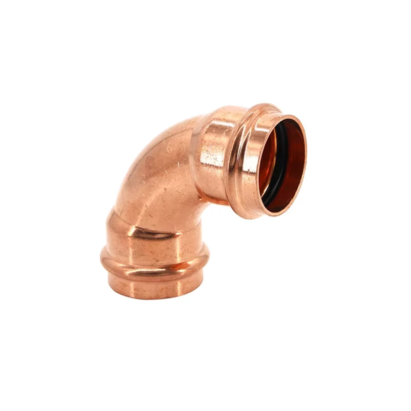 Elbow Forged Copper Connector Fitting 90 Degree V Press D15MM High Pressure Smooth Surface