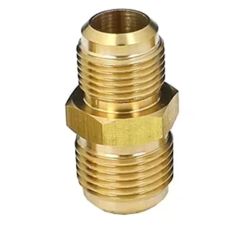 Equal Reducer Nipple Flare Tube OD 1/4 5/16 3/8 1/2 5/8 3/4 7/8 SAE-Standard Brass Pipe Fitting Connector Air Conditioner