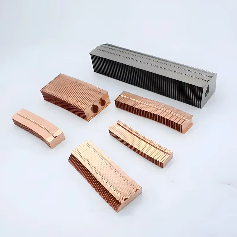 Factory Custom Design 6063 Aluminum Fin Radiator CU1100 T2 Copper Stamped Buckle Fin Heatsink Manufacturer