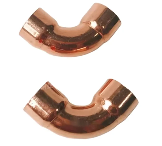 Flared Thickened Fitting for Red Copper Welded Copper Pipes 90 Degree Copper Pipe Elbow