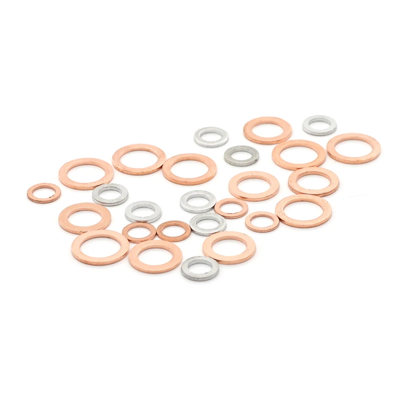 Flat Washer Round Gasket Copper Ring Gasket Solid Copper Sump Plug Washer Set