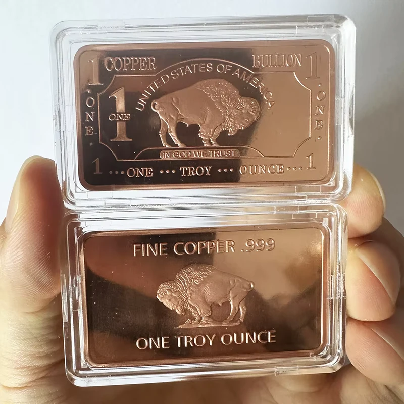 Forest Queen Lion Rabbit Fox Animals Buffalo One 10 AVDP Ounces 999 Pure Fine Copper Ingot Colorized Bullion Bar