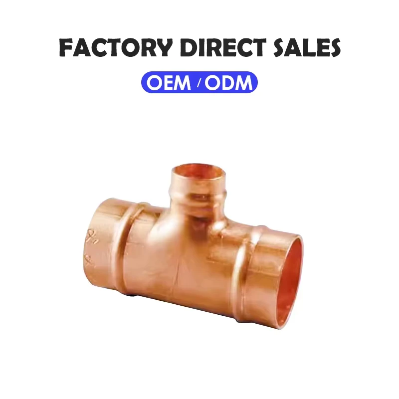 Forged Copper Reducing Tee Press Fittings with Smooth Surface for Plumbing