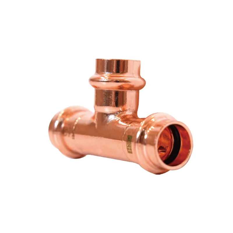 Forged Plated Reducing Tee Press X Press Brass Copper Fitting 3-Year Warranty Multiple Regular Sizes For