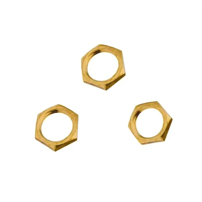 GB808 Copper Hexagon Thin Nut Fine Tooth Connection Locking Panel Nut in Brass Direct from Factory Supply