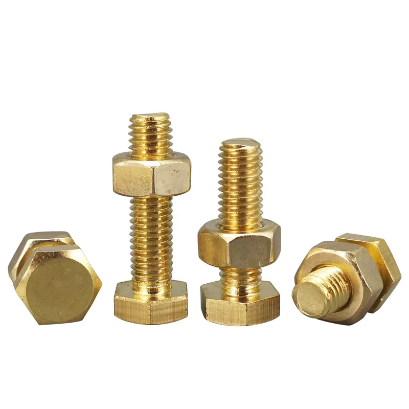 Good Quality Grade 4.8 Carbon Steel Zinc Brass Copper Screw Hex Nuts and Hex Bolt With Washers