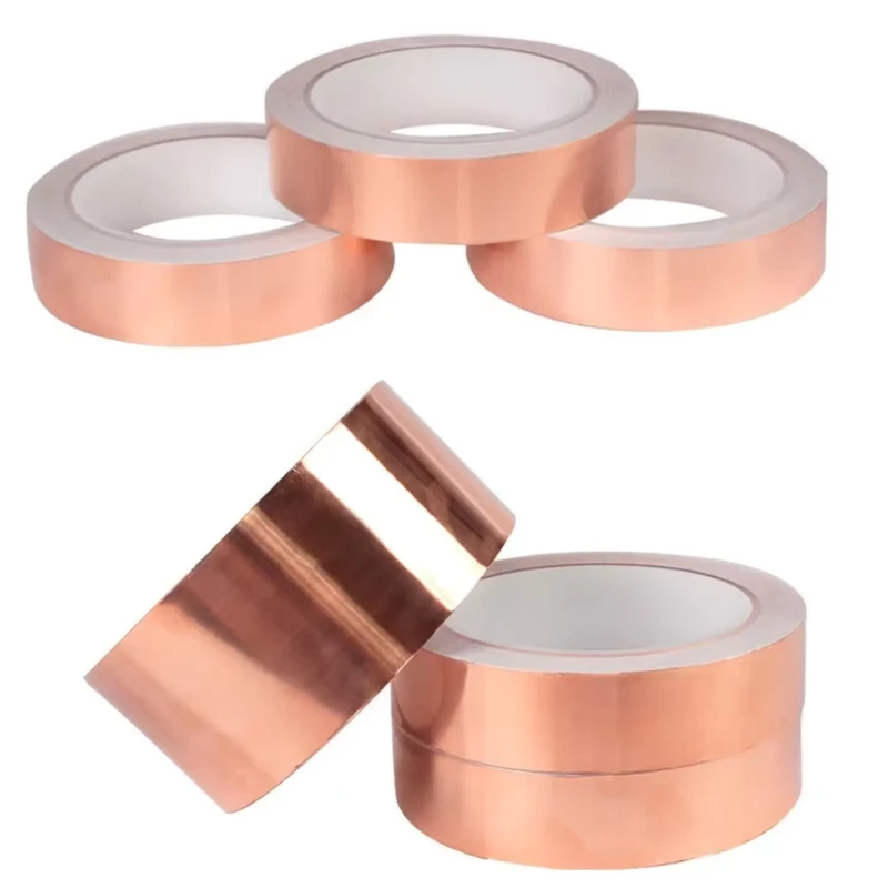 Heat Resistant Double Conductive Copper Foil Tape with Silicone Adhesive Die Cut for Electronic Industry
