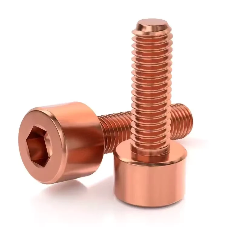 Hexagonal Conductive Purple Copper Bolt Custom Fastener 9mm 10mm 16mm M6 M10 M12 Red Copper Bolt