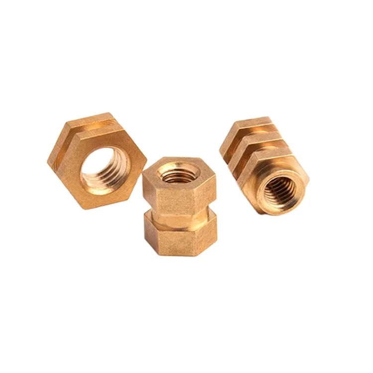 High Conductivity Hex Threaded Copper Nut Corrosion Resistant Insert Copper Nut