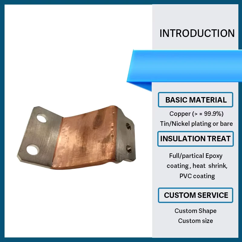 High Current Copper Busbar Customized Support Soft Connection Flexible Bus Bar for Battery & Power Systems