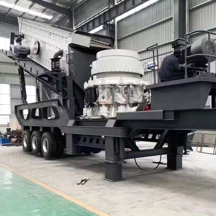 High Efficiency Wheel Mounted Mobile CS110 Cone Crusher Plant for Iron Ore Copper Ore Quartz Stone Applied in Road Railway