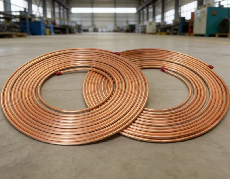 High Purity 99.99% Refrigeration Copper Tube Pipe Pancake Coil ASTM B280 for Air Conditioner with Welding & Bending Services