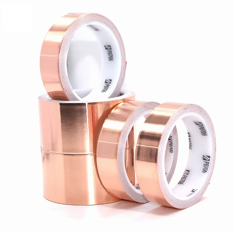 High Temp Copper Foil Tape for Soldering EMI RFI Shielding Guitar Conductive Adhesive 10m Roll Electrical Shielding Repair