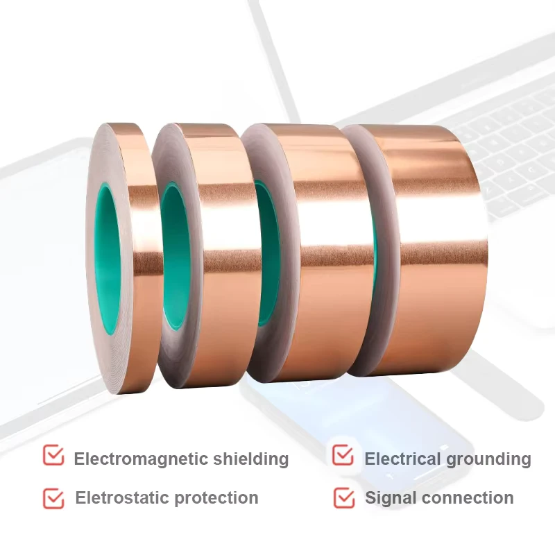 High Temperature Resistance Single Sided Anti Static Copper Foil Tape Conductive Tape Solvent Resistant For Server Factory Price