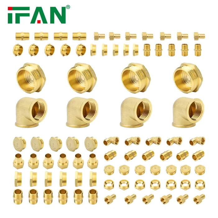 IFAN Free Sample Brass Fittings Durable Brass Tube Fittings Plumbing Materials 3 8” 2” Brass Threaded Fitting