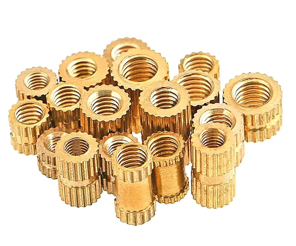 M2 to M10 Metric Thread Brass Injection Molding Embedded Knurl Nutsert Pure Copper Solid Brass Insert Nut Variety Sizes