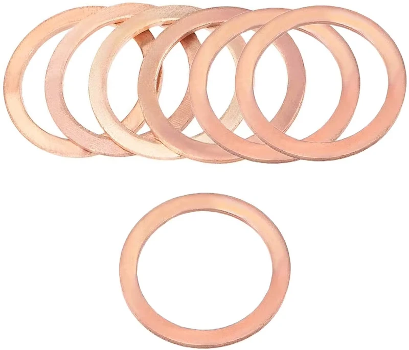 M42 Copper Flat Washer 1.65″ X 2.05″ X 0.08″(IDxODxT) Flat Ring Gasket Fitting for Screw Bolt Electrical Connections Fasteners