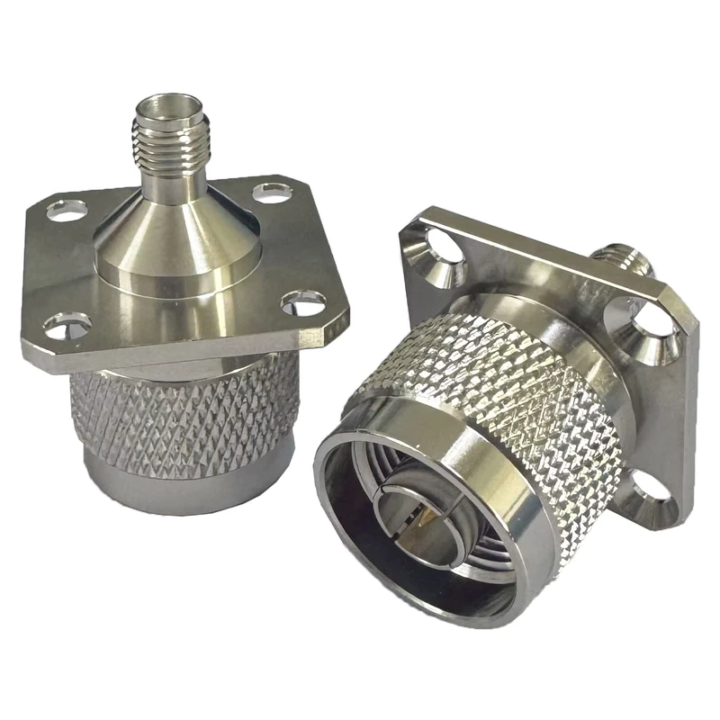 N SMA Adapter Connector Copper N Male to SMA Female Flange Connector Adapter