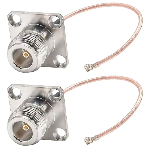 N Type Female Coaxial Cables U.FL to N Female RG178 N Type 4 Hole Flange Panel Coax Cable