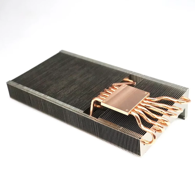 OEM Customized Copper Pipe Heat Sink Aluminum Zipper Fins Heatsink